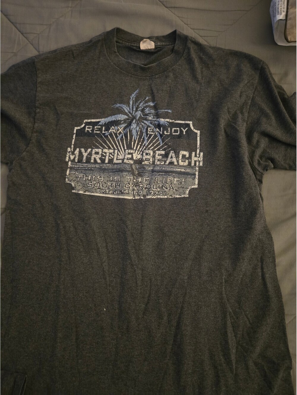 Vintage Delta Myrtle Beach Gray Graphic T-Shirt
